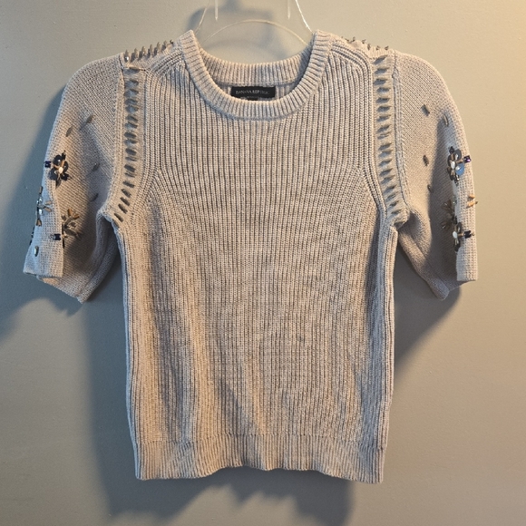 Banana Republic Sweaters - Banana Republic Gray Sweater Embroidered